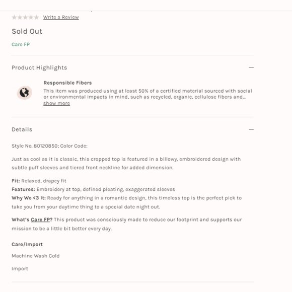 New Free People✨Joni Embroidered Top - Tan NWOT size XL MSRP $148 - Picture 7 of 12